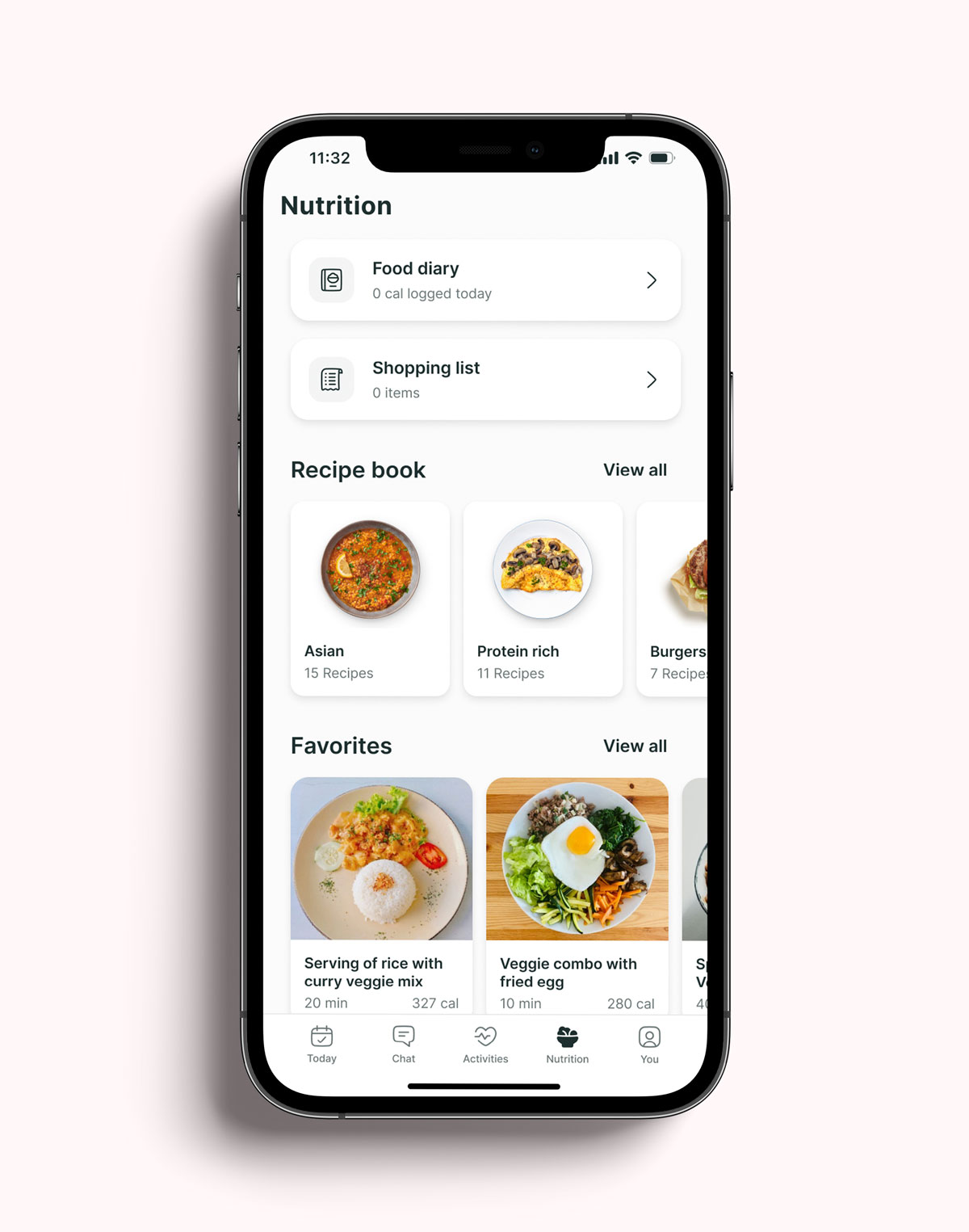 A mockup of the coaching app showcasing the different features.